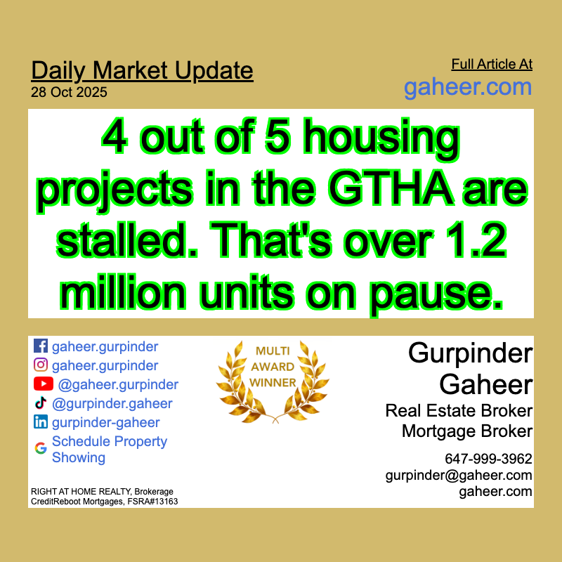 4 out of 5 housing projects in the GTHA are stalled. That’s over 1.2 million units on pause.